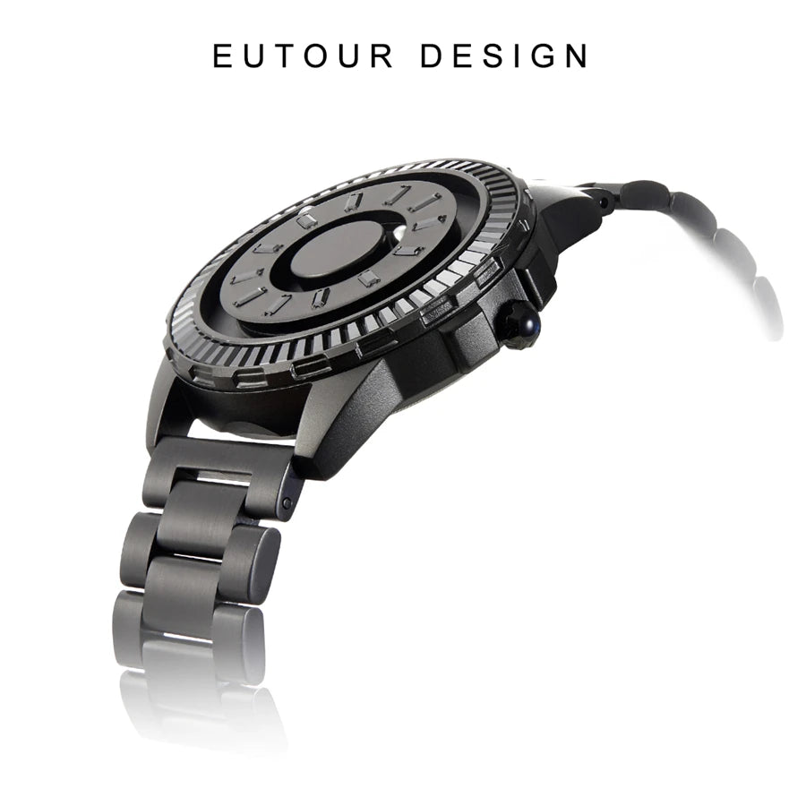 EUTOUR Nueva Edición Limitada de la Bola Magnética Reloj Los Hombres Lujo Del Diamante Cristal Hombre Unisex Diseñador Relojes Acero Inoxidable A Prueba agua