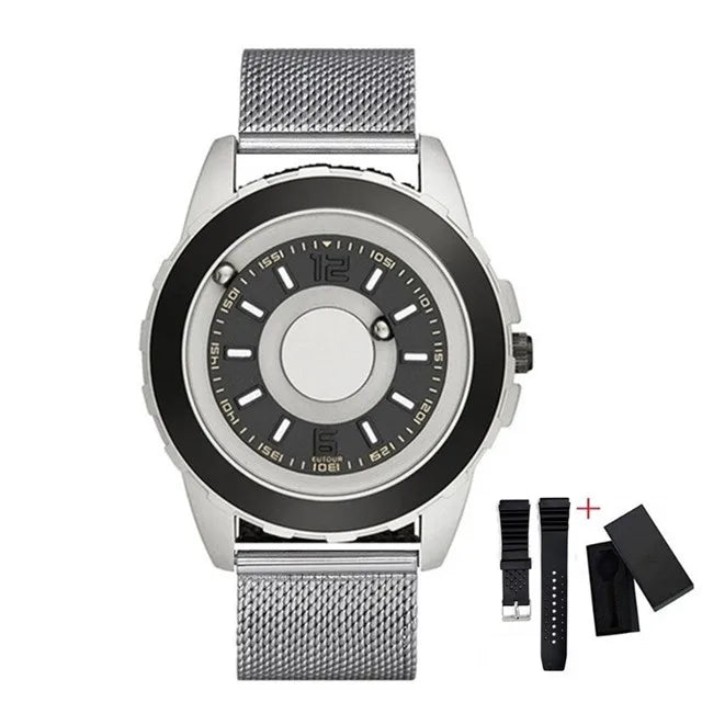 Amazon.com: EUTOUR Men Watch Wrist Magneto Watch Magnetic Watches  Minimalist Unisex Watch with Stainless Sliver Strap : Clothing, Shoes &  Jewelry