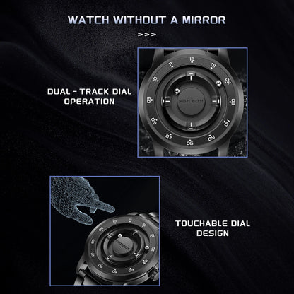 FOXBOX Planet Magnetic Ball Watch – Orbiting Ball Dial – detail view