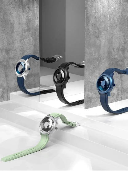 EUTOUR E024 Magnetic Ball Watch – 5 ATM Waterproof – detail view