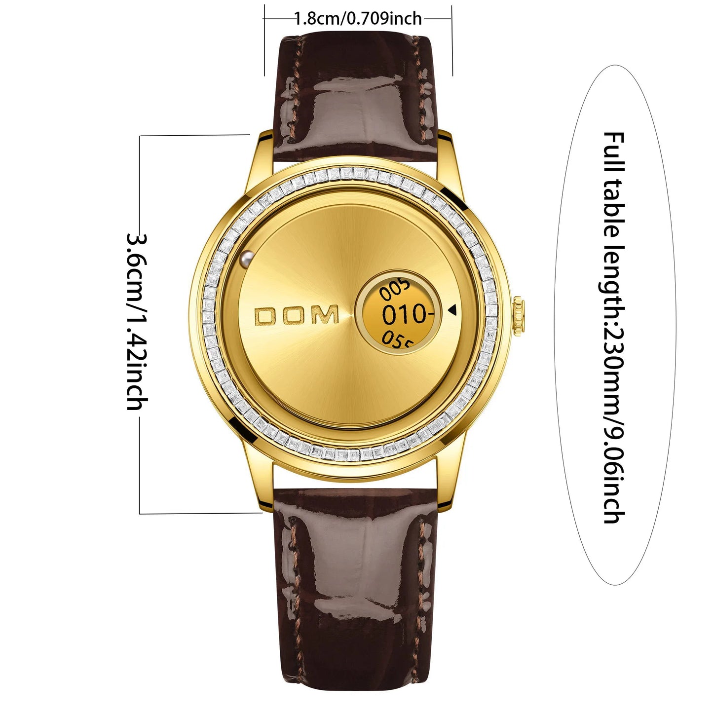 DOM watch simple diamond inlay ins versatile fashion women's waterproof watch