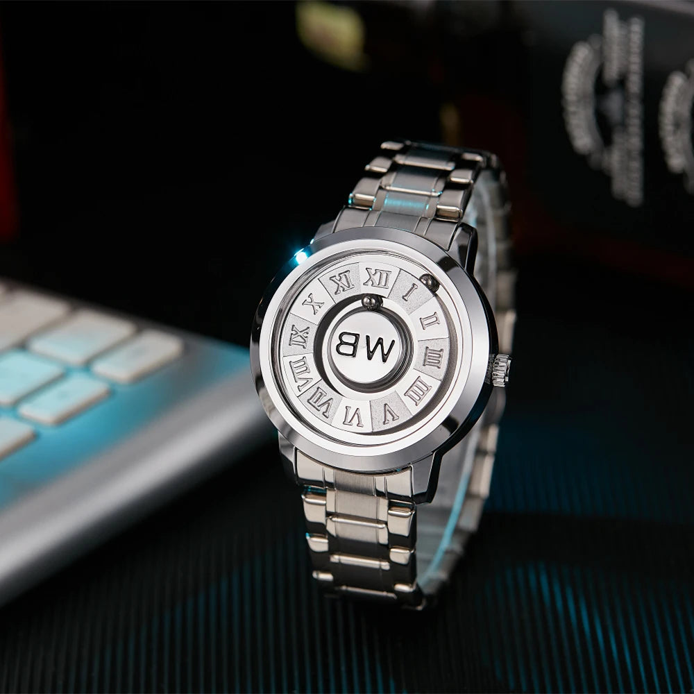 2025 Luxury Watch Men Creative Scrolling Pointer Magnetic Force Sport Watches Men quartz Chronograph Man Clock Relogio Masculino