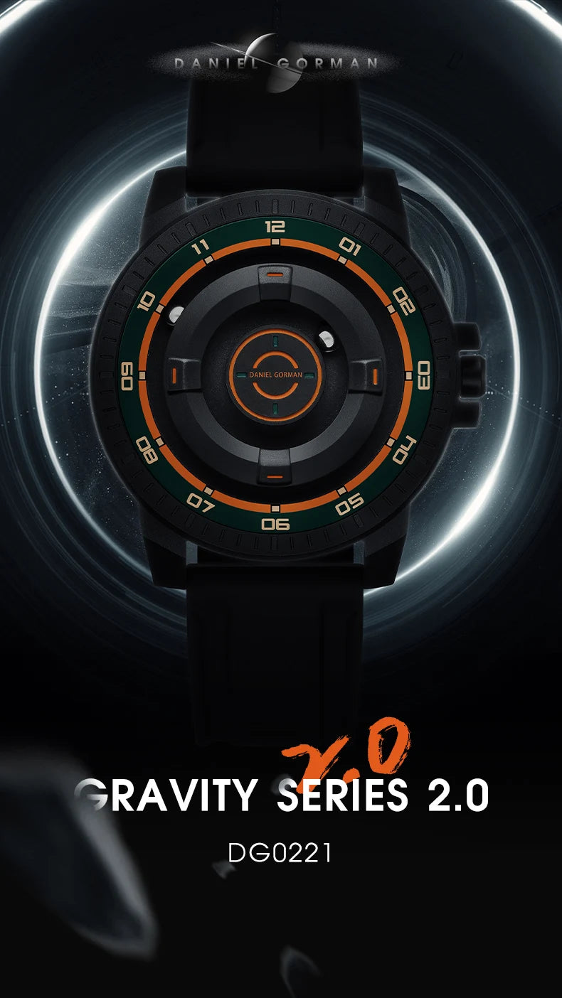 Magnetic Gravity Men’s Sport Watch Creative Dial Waterproof Quartz Wristwatch Unique Fashion Timepiece