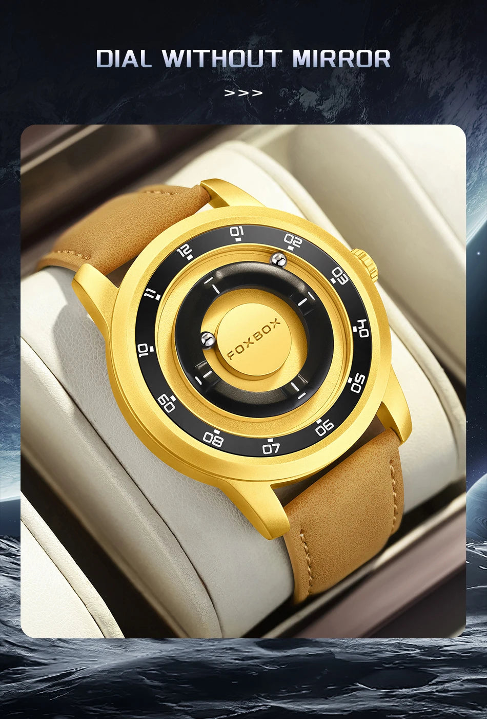 FOXBOX Floating Magnetic Ball Watch – Creative Free-Ball Display – detail view