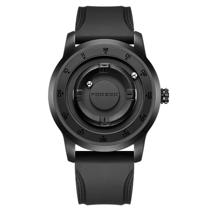 FOXBOX Magnetic Ball Watch – Business Style Steel Dial – detail view