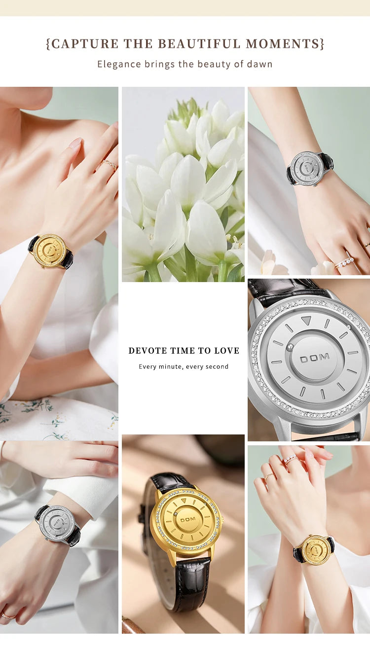 DOM simple, tendance, atmosphérique, sertie de diamants, polyvalente et à la mode, montre étanche pour femme