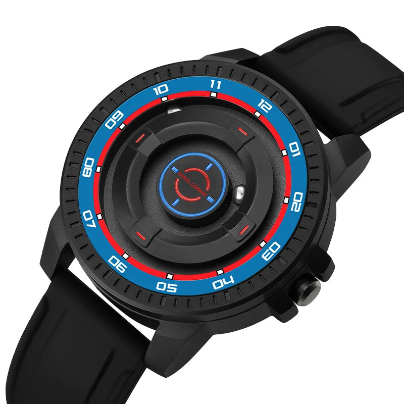 Magnetic Gravity Men’s Sport Watch Creative Dial Waterproof Quartz Wristwatch Unique Fashion Timepiece