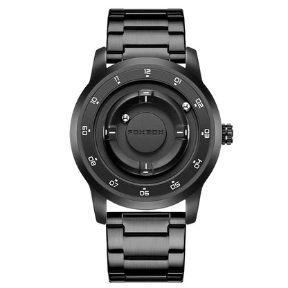 FOXBOX Planet Magnetic Ball Watch – Orbiting Ball Dial – detail view