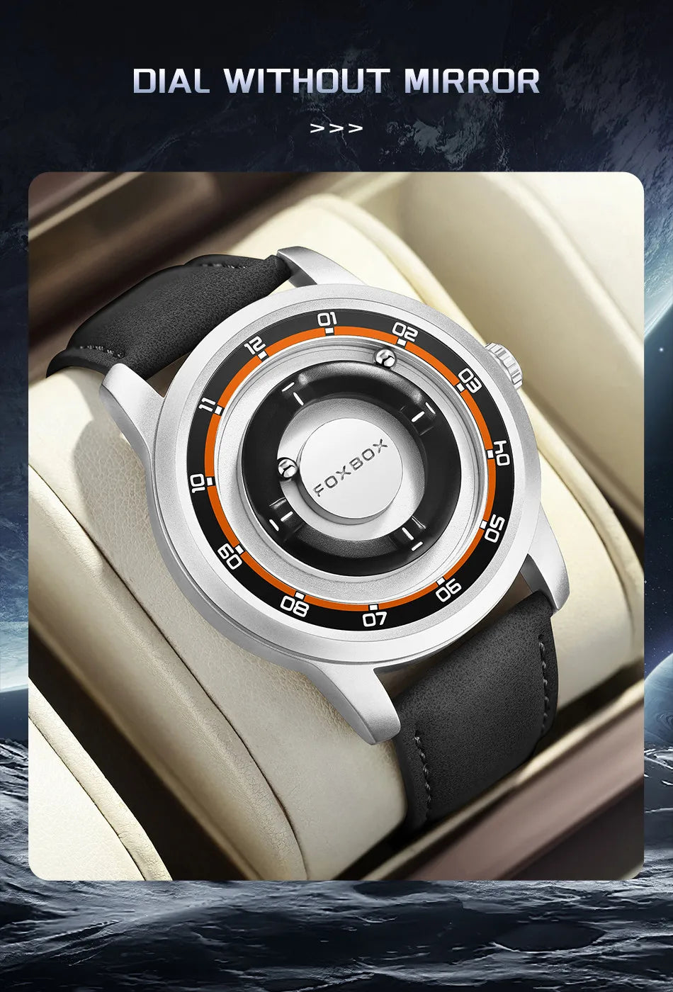 FOXBOX Magnetic Driven Watch – Waterproof Fashion Quartz – detail view