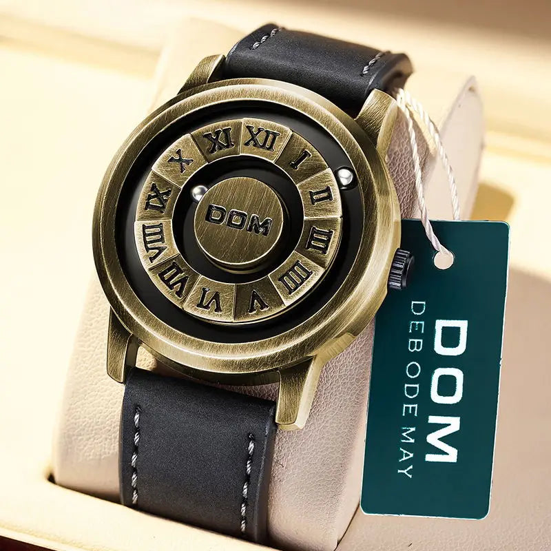 DOM Fashion Cool Magnetisch Ophanghorloge Heren Zwart Technologie Creatief Persoonlijkheidsconcept Waterdicht Horloge