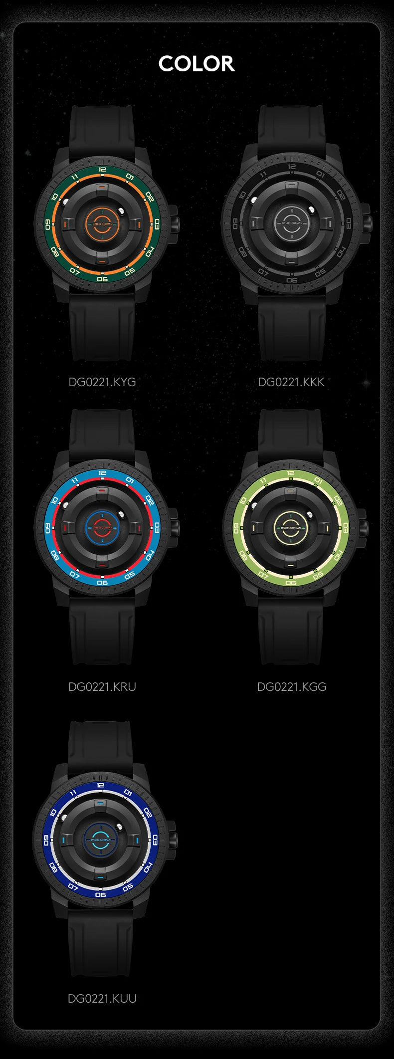 Men's Silicone Band Magnetic Levitation Watch Waterproof Janpanese Movement 3 ATM Hands Watch