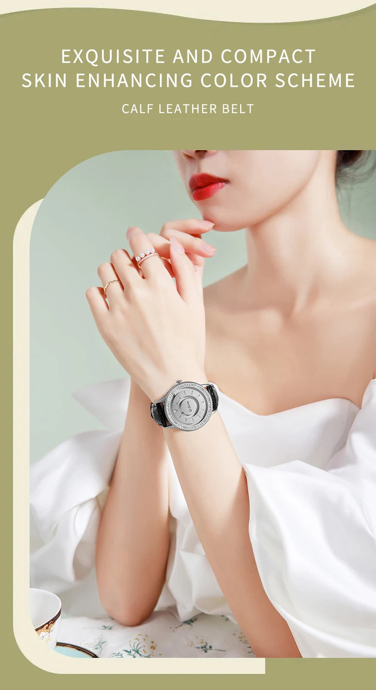 DOM simple, trendy, atmospheric, diamond studded ins versatile and fashionable women's waterproof watch personality