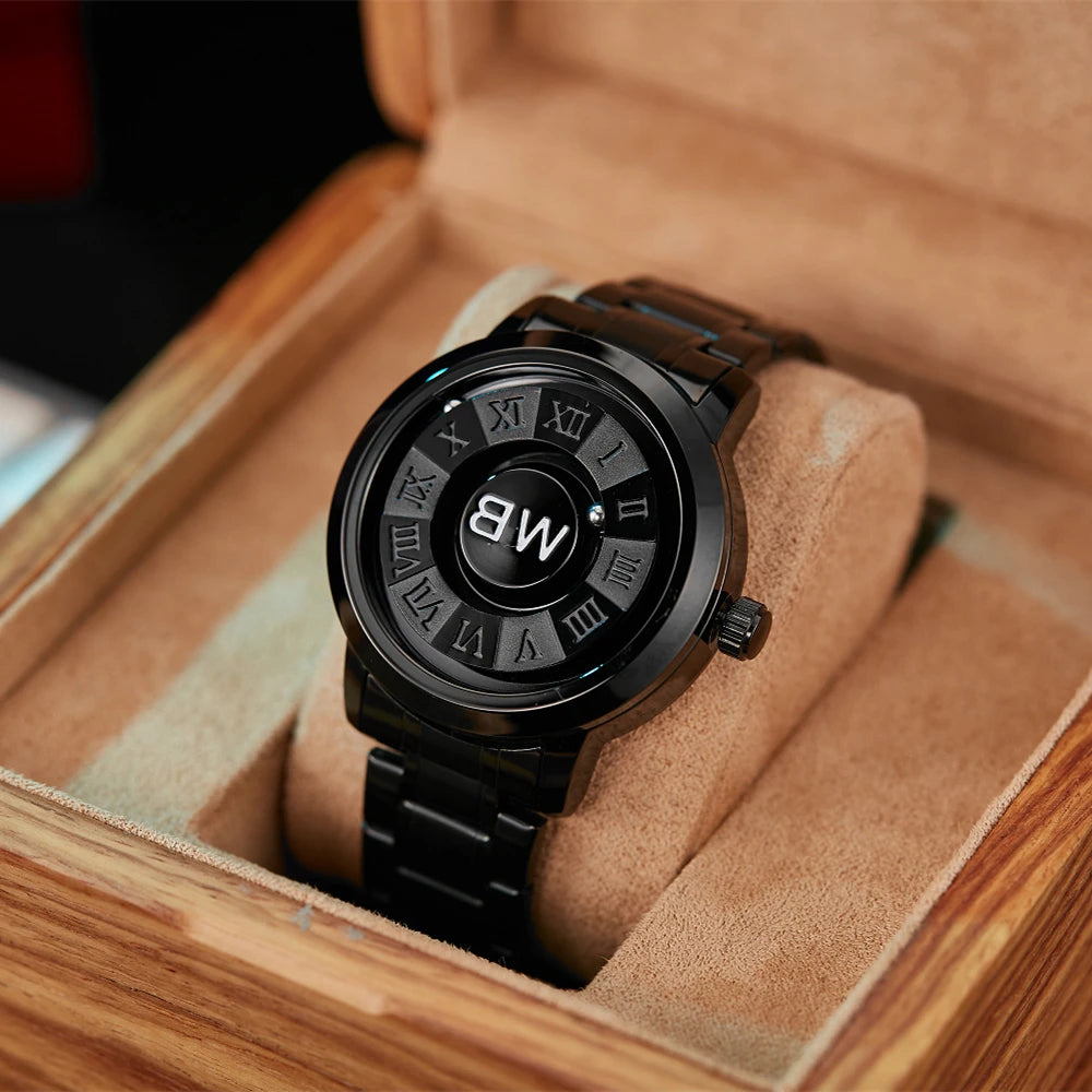 2025 Luxury Watch Men Creative Scrolling Pointer Magnetic Force Sport Watches Men quartz Chronograph Man Clock Relogio Masculino