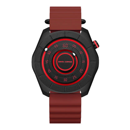Men's Brass Magnetic Ball Watch – Casual Quartz Silicone Strap – detail view