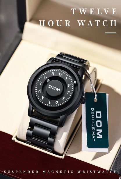 DOM 1769 Magnetic Ball Watch – Heavy Steel Scrolling Beads – detail view