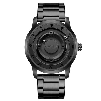 FOXBOX Planet Magnetic Ball Watch – Orbiting Ball Dial – detail view