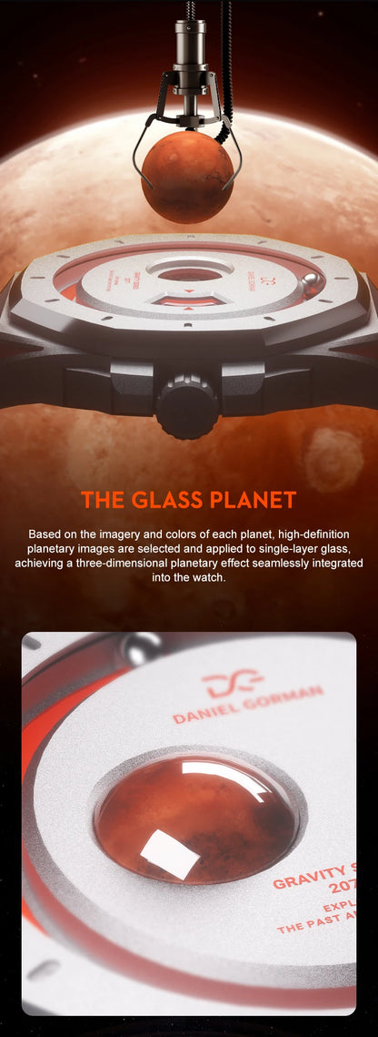 Daniel Gorman DG0132 Magnetic Gravity Watch – Minimalist Luxury – detail view