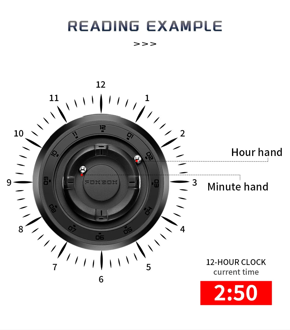 New Original FOXBOX Fashion Mens Watches Top Brand Luxury Magnetic Rolling Ball Pointer Waterproof Watch for Men Montre Homme