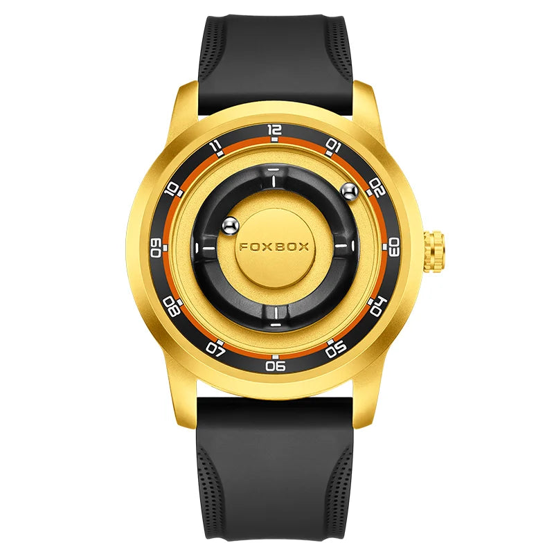 New Original FOXBOX Fashion Mens Watches Top Brand Luxury Magnetic Rolling Ball Pointer Waterproof Watch for Men Montre Homme