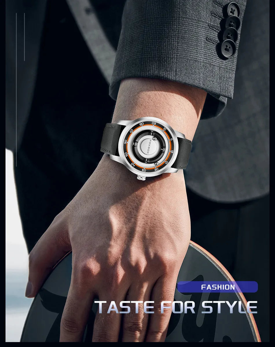 FOXBOX Magnetic Driven Watch – Waterproof Fashion Quartz – detail view