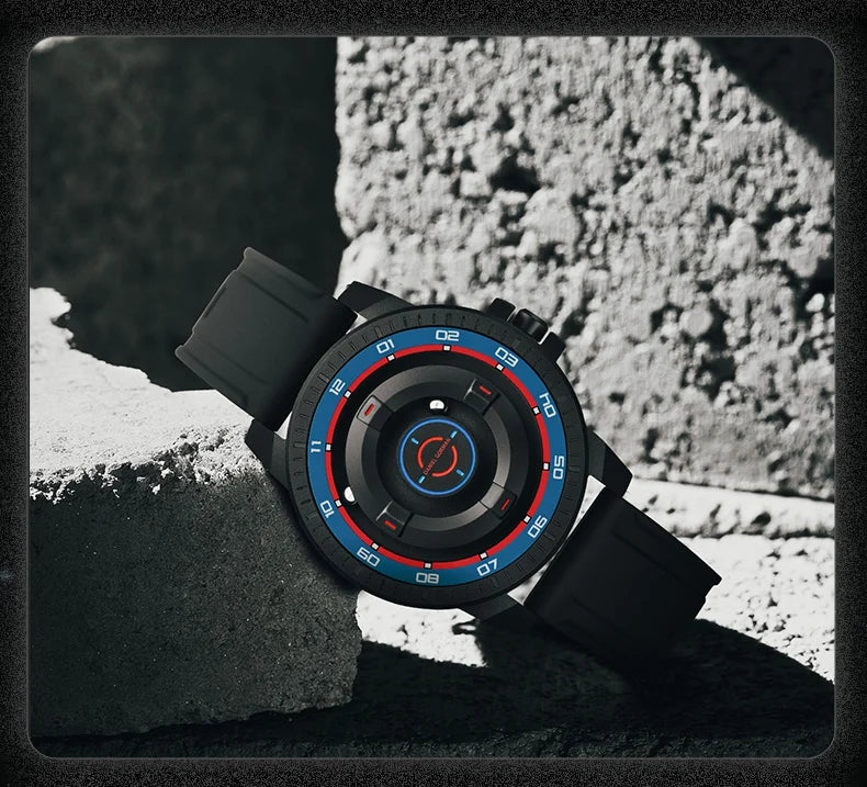 Men's Silicone Band Magnetic Levitation Watch Waterproof Janpanese Movement 3 ATM Hands Watch