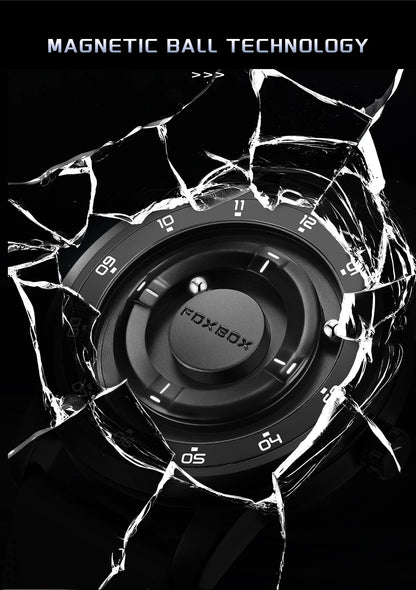 FOXBOX Planet Magnetic Ball Watch – Orbiting Ball Dial – detail view