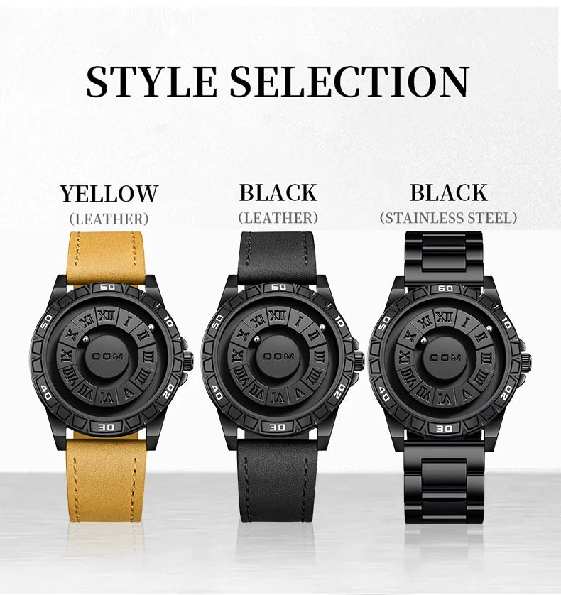 DOM 1726 Original New Magnetic Concept Quartz Sports Luxury Minimalist Waterproof Men's Watch Ball Bearing Watches Relogio Male