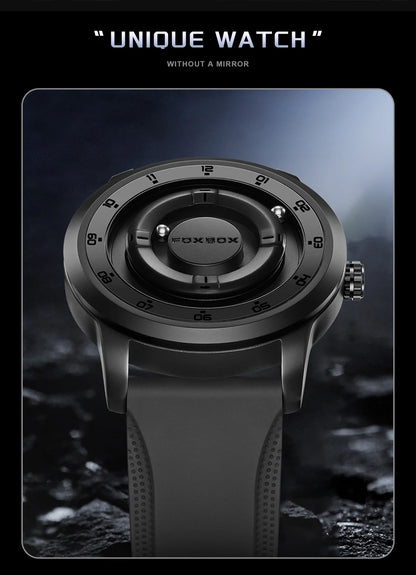 FOXBOX Magnetic Ball Watch – Business Style Steel Dial – detail view