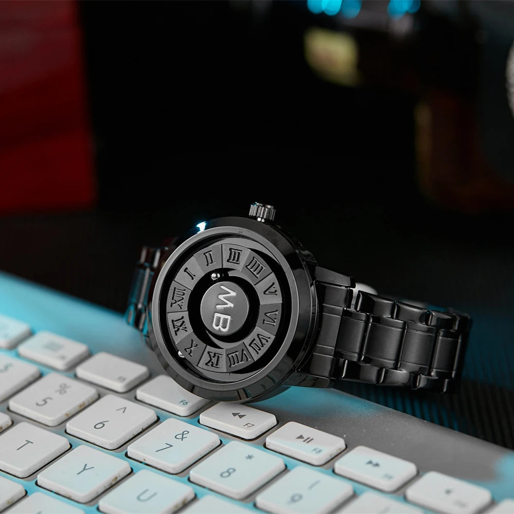 2025 Luxury Watch Men Creative Scrolling Pointer Magnetic Force Sport Watches Men quartz Chronograph Man Clock Relogio Masculino