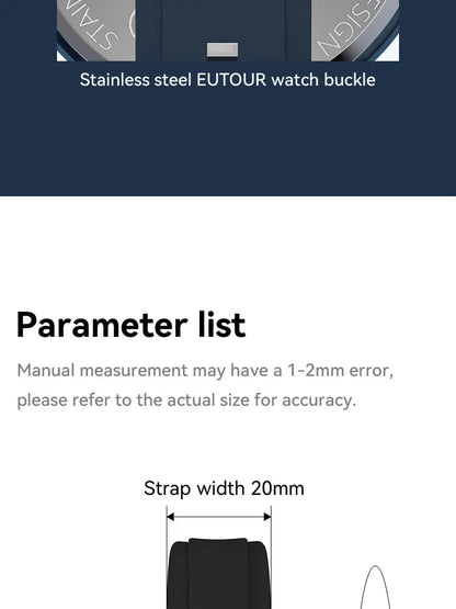 EUTOUR E024 Magnetic Ball Watch – 5 ATM Waterproof – detail view