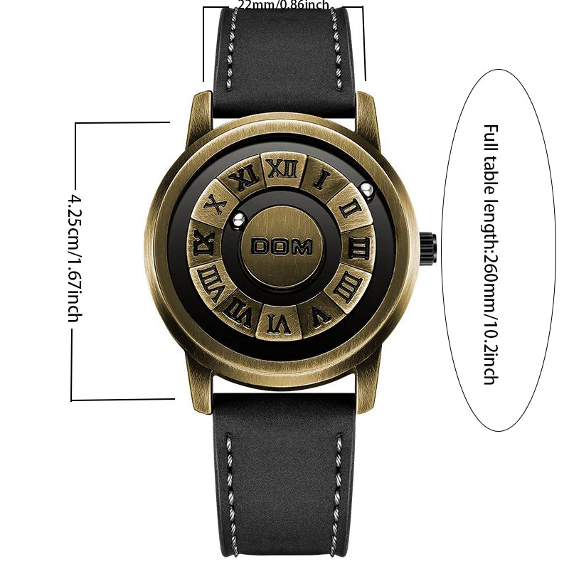 DOM Fashion Cool Magnetic Suspension Watch Men's Black Technology Creative Personality Concept Waterproof Watch