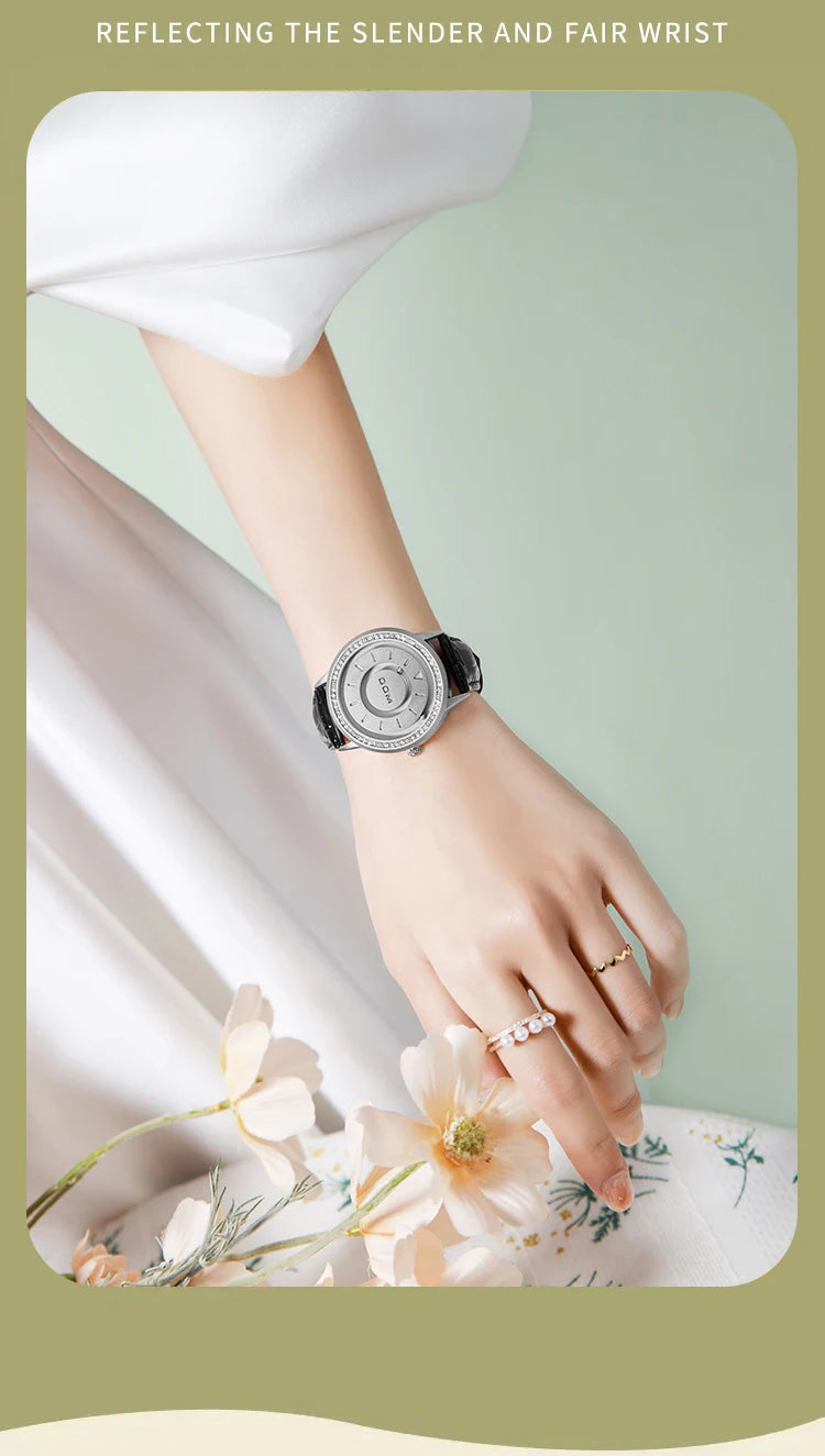 DOM simple, tendance, atmosphérique, sertie de diamants, polyvalente et à la mode, montre étanche pour femme