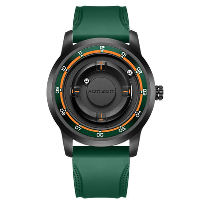 FOXBOX Planet Magnetic Ball Watch – Orbiting Ball Dial – detail view