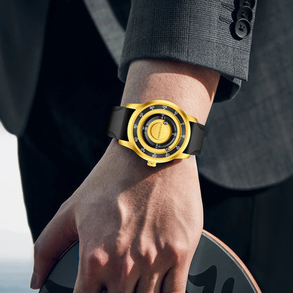 FOXBOX Magnetic Ball Watch – Business Style Steel Dial – detail view