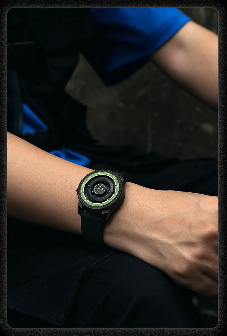 Men's Silicone Band Magnetic Levitation Watch Waterproof Janpanese Movement 3 ATM Hands Watch