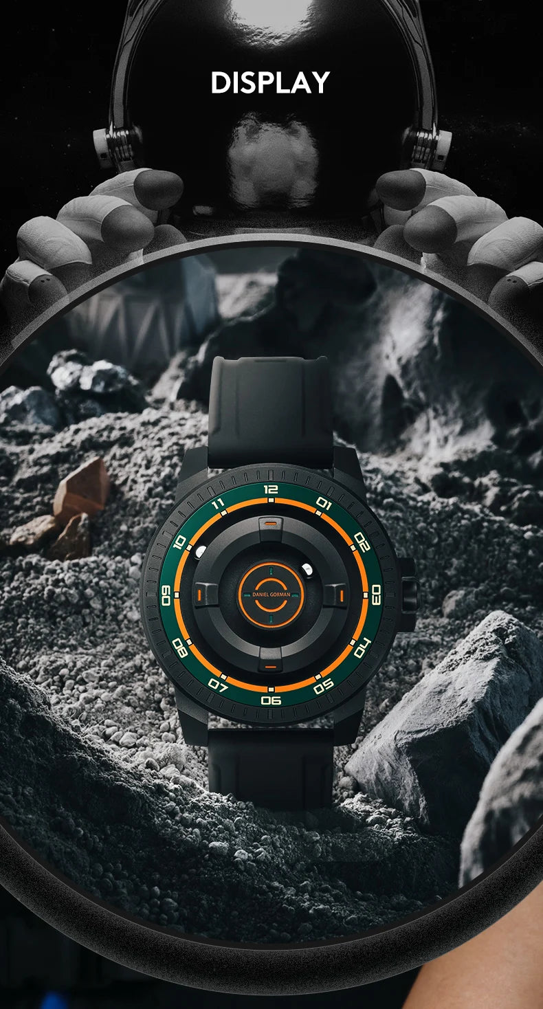 Men's Silicone Band Magnetic Levitation Watch Waterproof Janpanese Movement 3 ATM Hands Watch