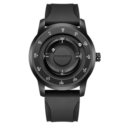 FOXBOX Magnetic Ball Watch – Business Style Steel Dial – detail view