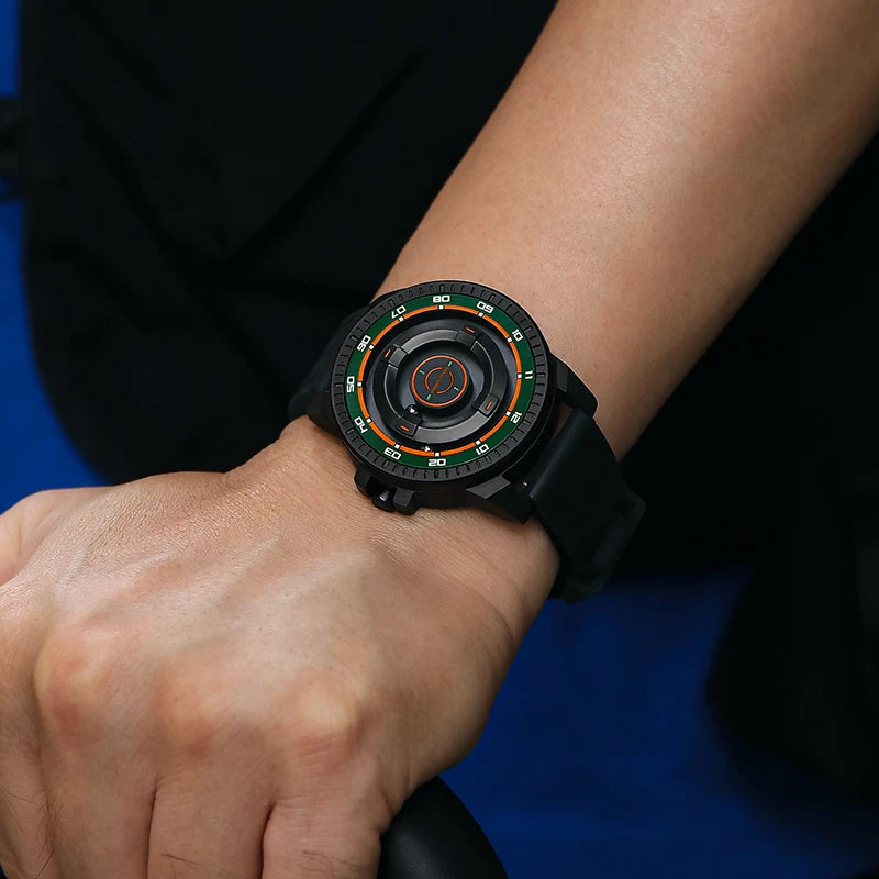 Men's Silicone Band Magnetic Levitation Watch Waterproof Janpanese Movement 3 ATM Hands Watch