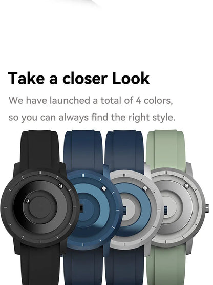 EUTOUR E024 Magnetic Ball Watch – 5 ATM Waterproof – detail view