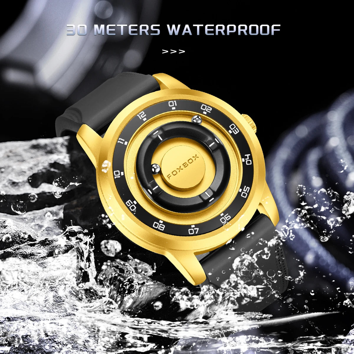 FOXBOX Magnetic Ball Watch – Business Style Steel Dial – on wrist