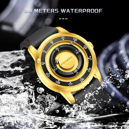 FOXBOX Magnetic Ball Watch – Business Style Steel Dial – on wrist