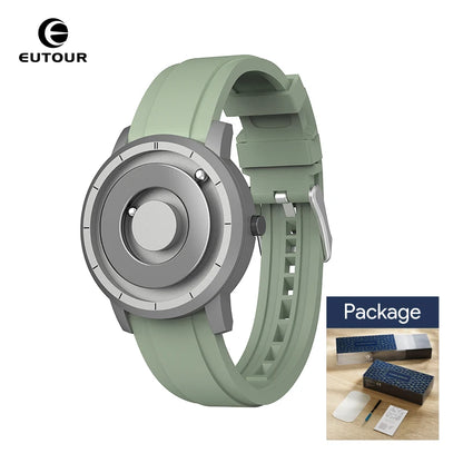 EUTOUR E024 Magnetic Ball Watch – 5 ATM Waterproof – detail view
