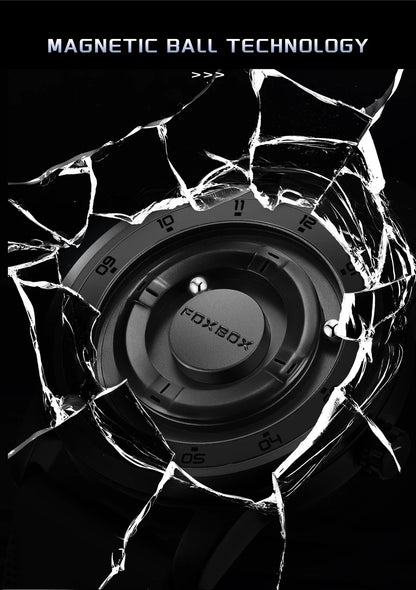 FOXBOX Magnetic Ball Watch – Business Style Steel Dial – detail view