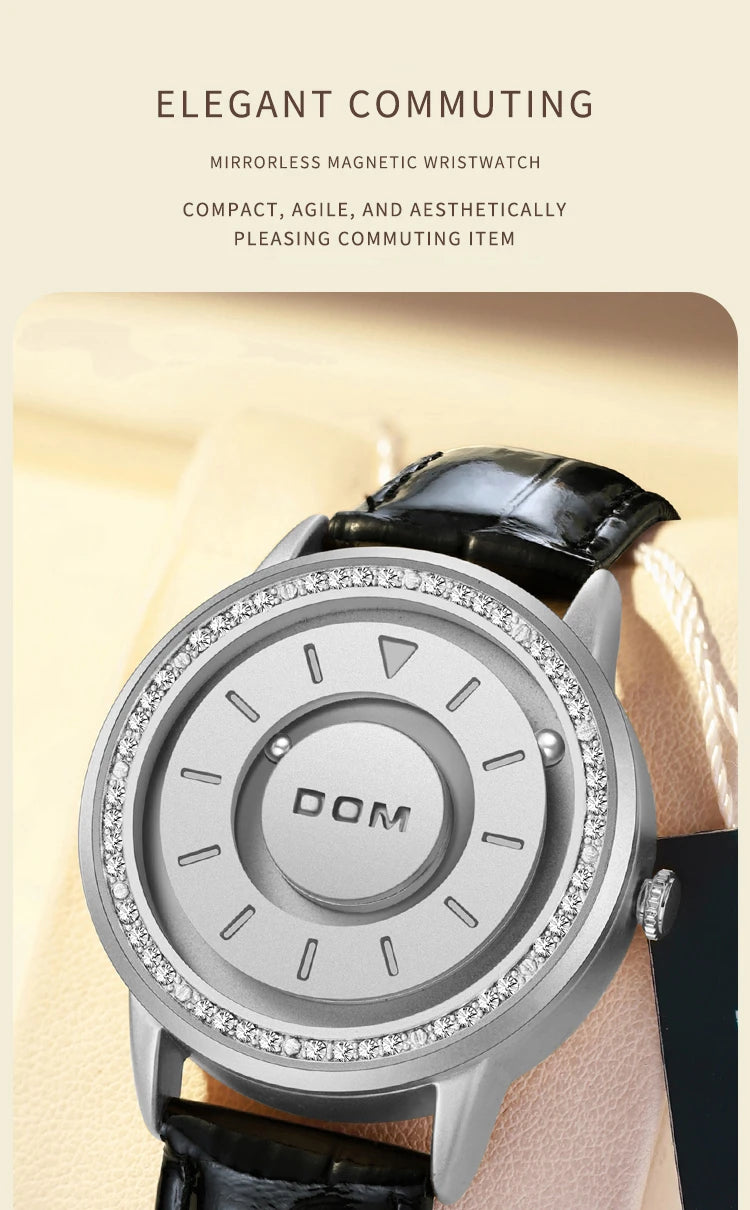 DOM simple, trendy, atmospheric, diamond studded ins versatile and fashionable women's waterproof watch personality