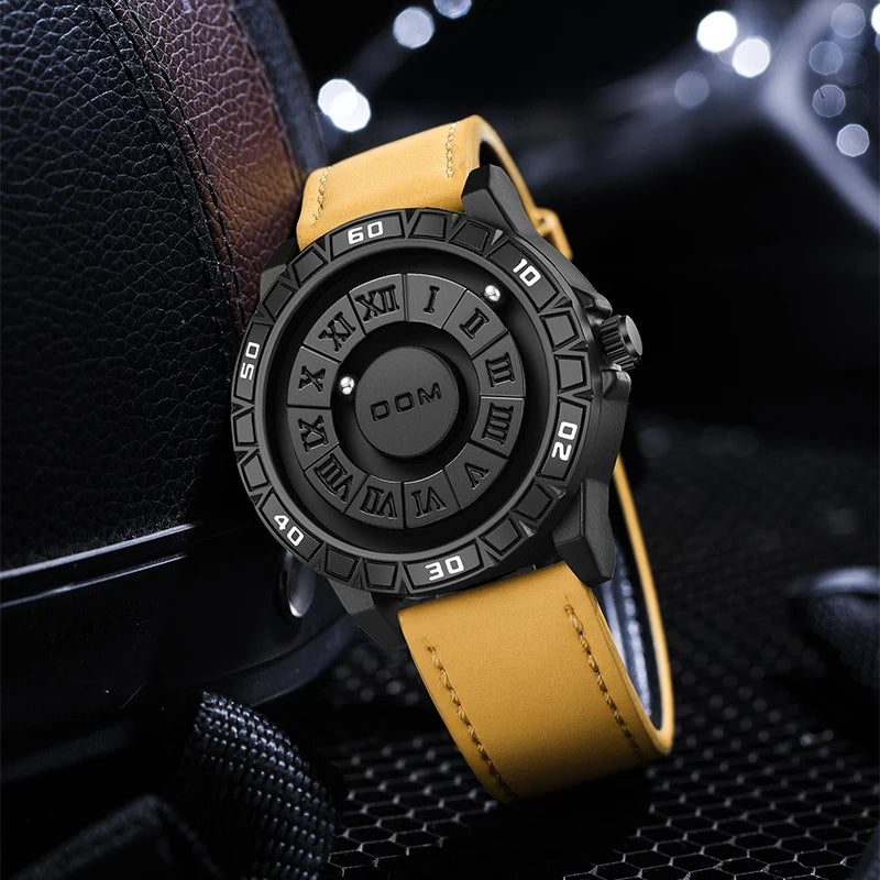 DOM 1726 Original Nouveau Concept Magnétique Quartz Sport De Luxe Minimaliste Étanche Hommes de Montre Roulement À Billes Montres Relogio Mâle