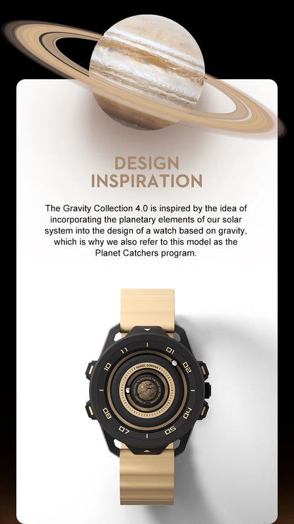 Daniel Gorman DG0525 Planet Magnetic Ball Watch – Brass Case – detail view