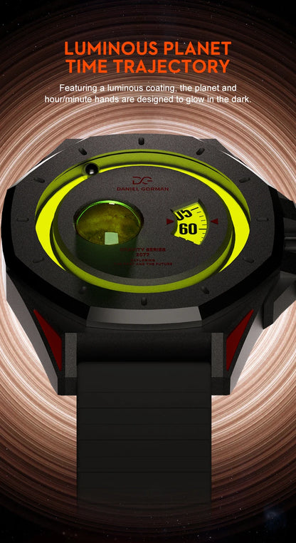 Daniel Gorman DG0132 Magnetic Gravity Watch – Minimalist Luxury – detail view