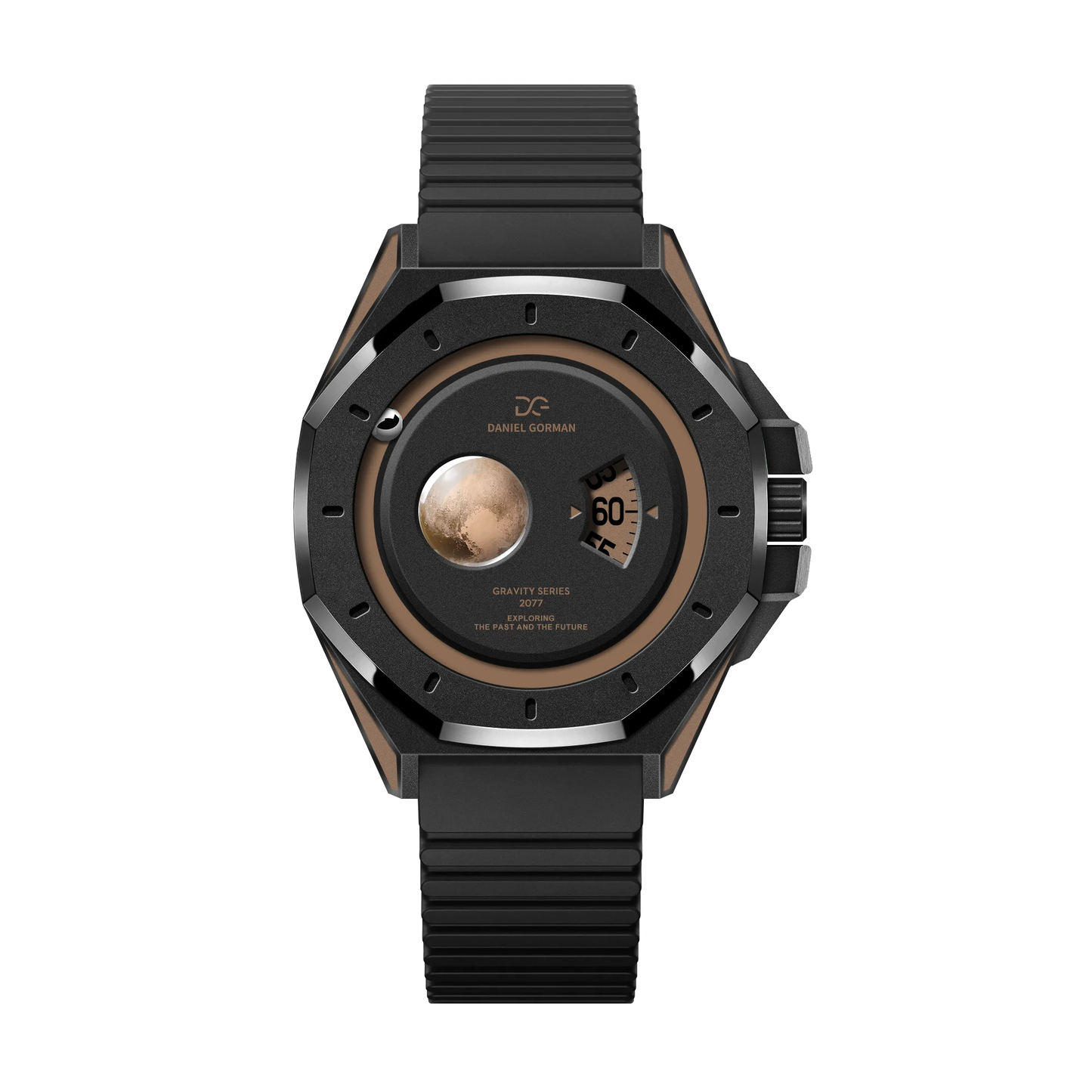 Đồng hồ mặt số nam châm, chất liệu vỏ bằng đồng thau, thiết kế năm 2026, kiểu dáng "hành tinh nam châm", máy quartz Nhật Bản, dây đeo có thể điều chỉnh.