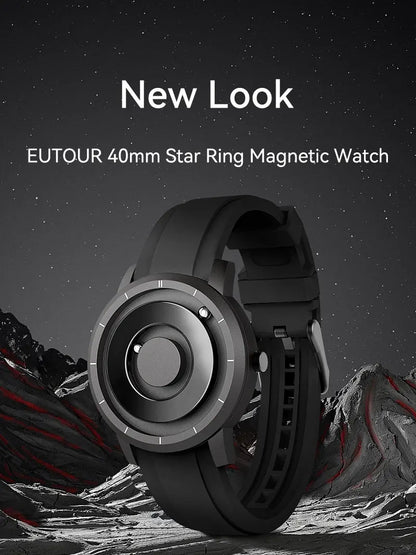 EUTOUR E024 Magnetic Ball Watch – 5 ATM Waterproof – detail view
