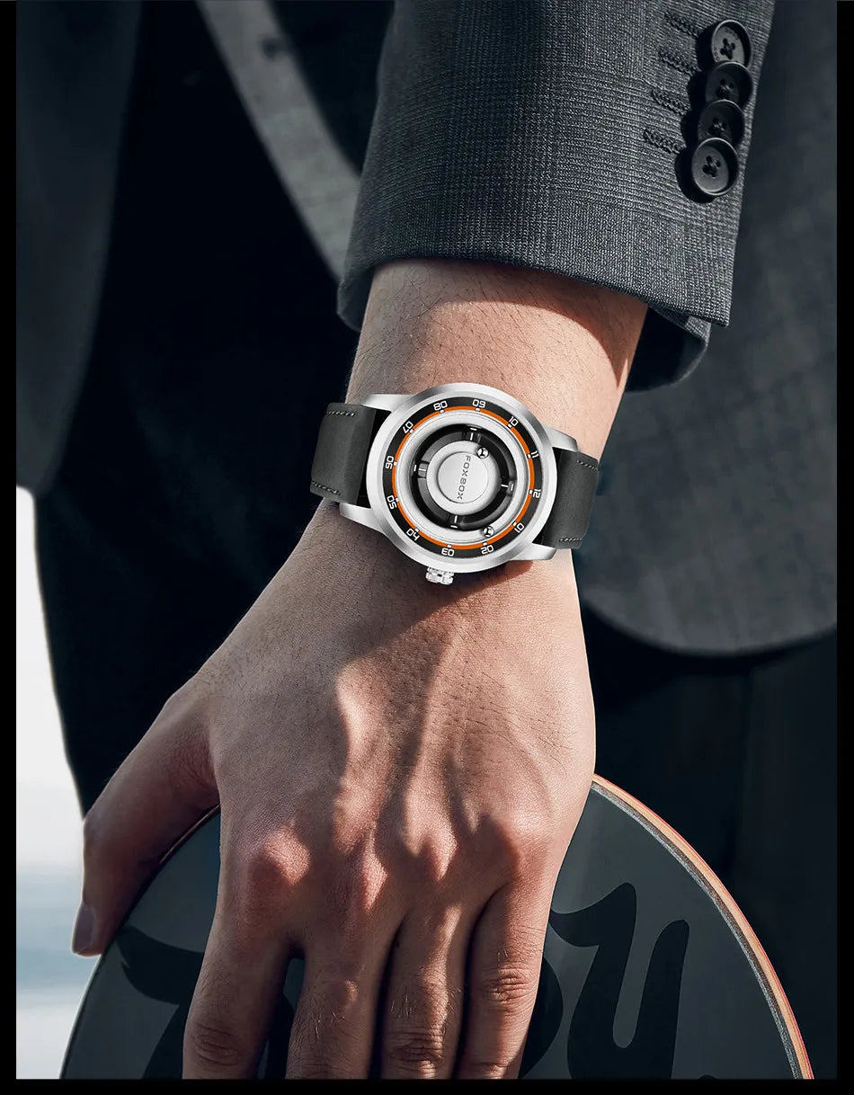 FOXBOX Magnetic Driven Watch – Waterproof Fashion Quartz – detail view